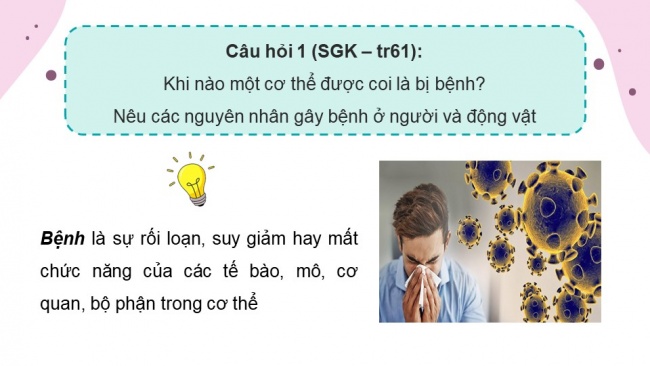 Soạn giáo án điện tử sinh học 11 Cánh diều  Bài 9: Miễn dịch ở người và động vật