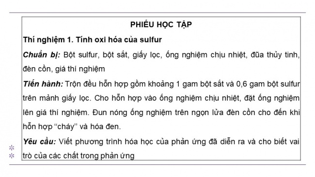 Soạn giáo án điện tử hóa học 11 Cánh diều Bài 6: Sulfur và sulfur dioxide