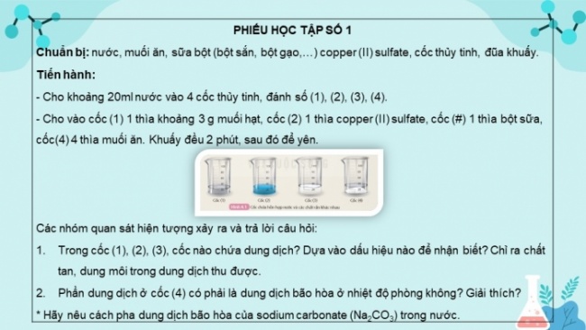 Soạn giáo án điện tử KHTN 8 KNTT Bài 4: Dung dịch và nồng độ