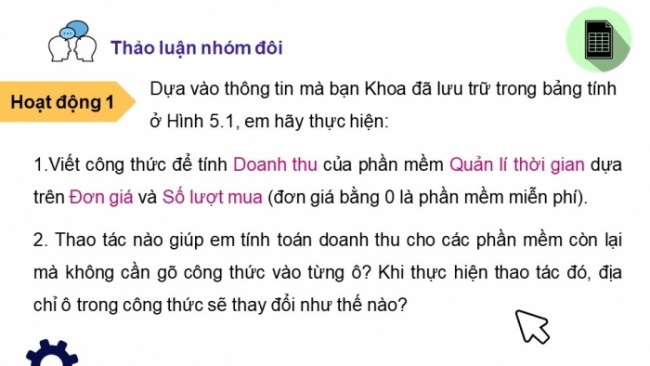 Soạn giáo án điện tử Tin học 8 KNTT Bài 5: Sử dụng bảng tính giải quyết bài toán thực tế