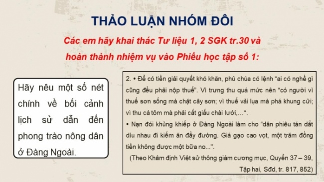 Soạn giáo án điện tử Lịch sử 8 KNTT Bài 7: Khởi nghĩa nông dân ở Đàng Ngoài thế kỉ XVIII