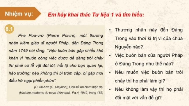 Soạn giáo án điện tử Lịch sử 8 CTST Bài 8: Phong trào Tây Sơn (P1)