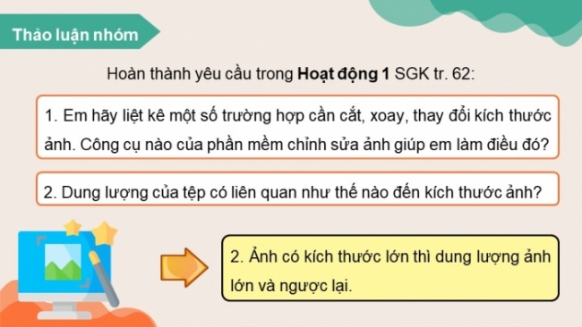 Soạn giáo án điện tử Tin học 8 KNTT Bài 9b: Thay đổi khung hình, kích thước ảnh