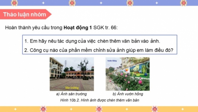 Soạn giáo án điện tử Tin học 8 KNTT Bài 10b: Thêm văn bản, tạo hiệu ứng cho ảnh