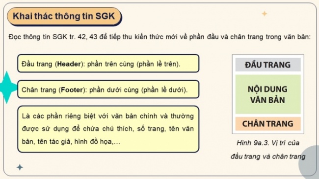 Soạn giáo án điện tử Tin học 8 KNTT Bài 9a: Tạo đầu trang, chân trang cho văn bản