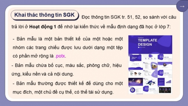 Soạn giáo án điện tử Tin học 8 KNTT Bài 11a: Sử dụng bản mẫu tạo bài trình chiếu