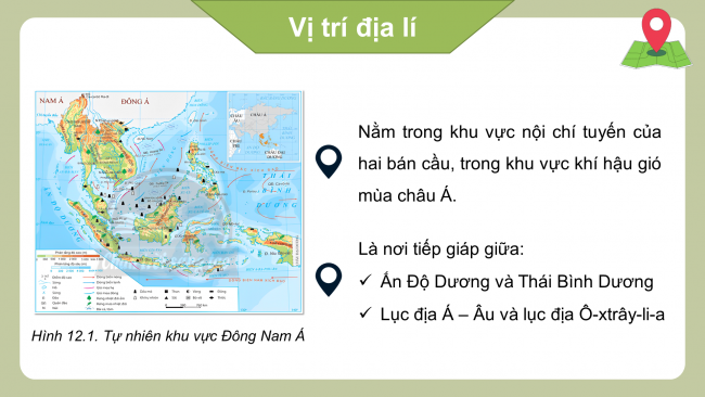 Soạn giáo án điện tử địa lí 11 CTST  Bài 12: Tự nhiên, dân cư, xã hội và kinh tế Đông Nam Á (P1)