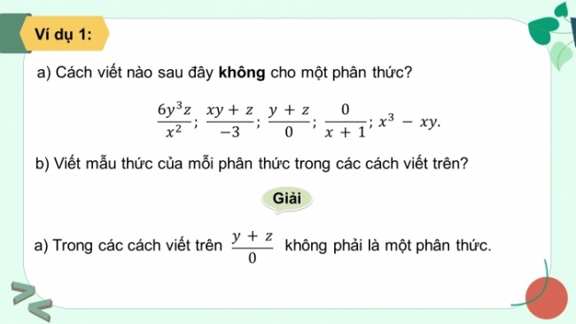 Soạn giáo án điện tử Toán 8 KNTT Bài 21: Phân thức đại số