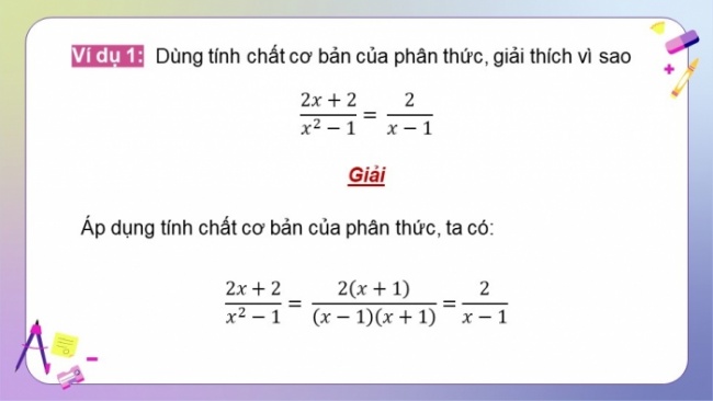 Soạn giáo án điện tử Toán 8 KNTT Bài 22: Tính chất cơ bản của phân thức đại số