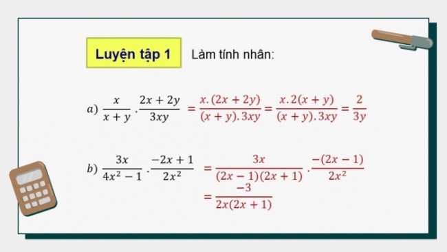 Soạn giáo án điện tử Toán 8 KNTT Bài 24: Phép nhân và phép chia phân thức đại số