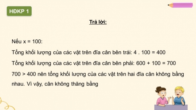 Soạn giáo án điện tử Toán 8 CTST Chương 6 Bài 1: Phương trình bậc nhất một ẩn