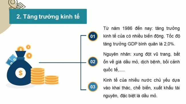 Soạn giáo án điện tử địa lí 11 CTST  Bài 15: Tự nhiên, dân cư, xã hội và kinh tế Tây Á (P2)