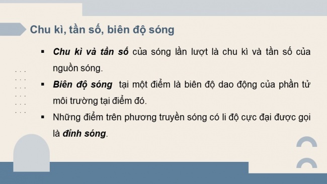 Soạn giáo án điện tử vật lí 11 CTST Bài 6: Các đặc trưng vật lí của sóng