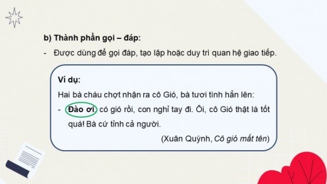 Soạn giáo án điện tử Ngữ văn 8 CTST Bài 8 TH tiếng Việt: Thành phần biệt lập trong câu