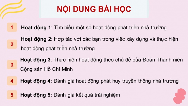 Soạn giáo án điện tử HĐTN 11 CTST bản 2 Chủ đề 3: Thực hiện các hoạt động xây dựng và phát triển nhà trường (P1)