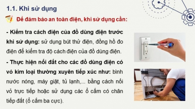 Soạn giáo án điện tử Công nghệ 8 KNTT Bài 12: Biện pháp an toàn điện