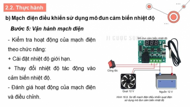 Soạn giáo án điện tử Công nghệ 8 KNTT Bài 16: Mạch điện điều khiển sử dụng mô đun cảm biến (P2)