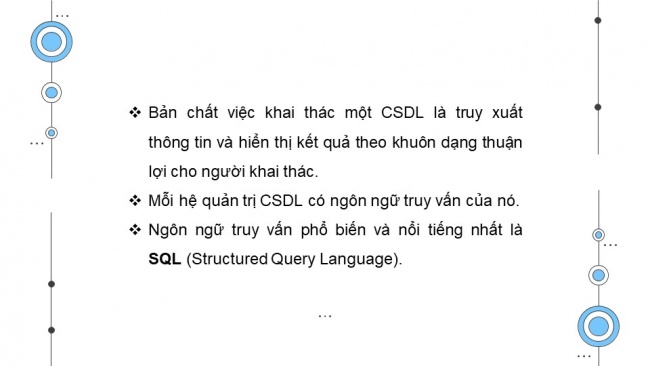 Soạn giáo án điện tử tin học ứng dụng 11 Cánh diều Chủ đề F bài 5: Truy vấn trong cơ sở dữ liệu quan hệ