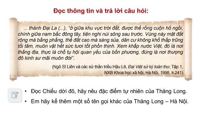 Soạn giáo án điện tử lịch sử và địa lí 4 cánh diều Bài 9: Thăng Long – Hà Nội