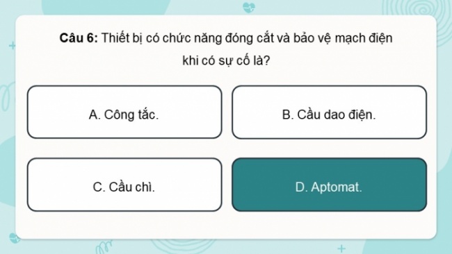 Soạn giáo án điện tử Công nghệ 8 CTST: Ôn tập Chương 3