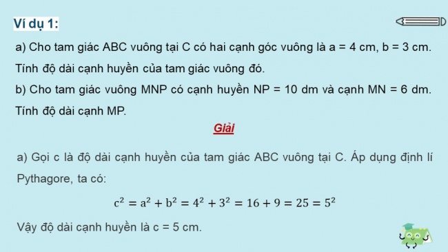 Soạn giáo án điện tử Toán 8 CTST Chương 3 Bài 1: Định lí Pythagore