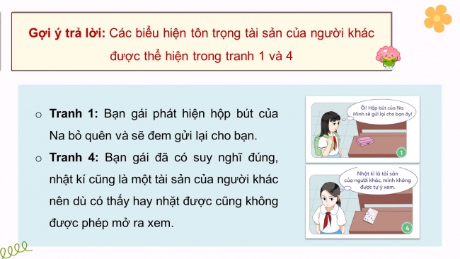 Soạn giáo án điện tử đạo đức 4 cánh diều Bài 7: Em tôn trọng tài sản của người khác