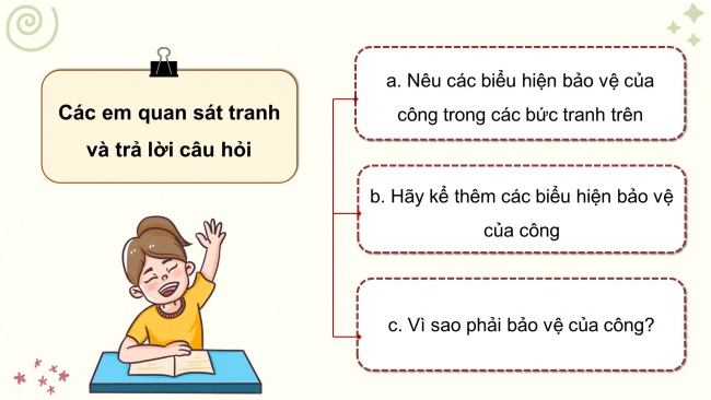 Soạn giáo án điện tử đạo đức 4 cánh diều Bài 8: Em bảo vệ của công