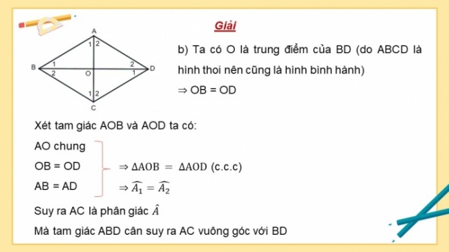 Soạn giáo án điện tử Toán 8 KNTT Bài 14: Hình thoi và hình vuông