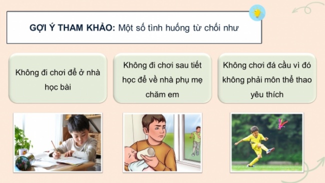 Soạn giáo án điện tử HĐTN 8 KNTT Chủ đề 3 HĐGDTCĐ 2: Kĩ năng từ chối (Tiết 1)