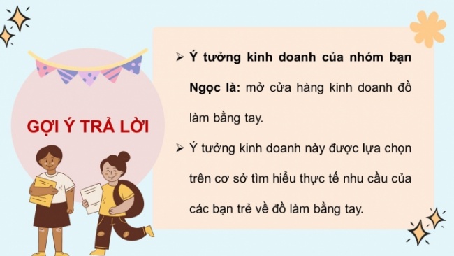 Soạn giáo án điện tử HĐTN 8 KNTT Chủ đề 4 HĐGDTCĐ 2: Nhà kinh doanh nhỏ