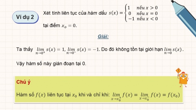 Soạn giáo án điện tử toán 11 KNTT Bài 17: Hàm số liên tục