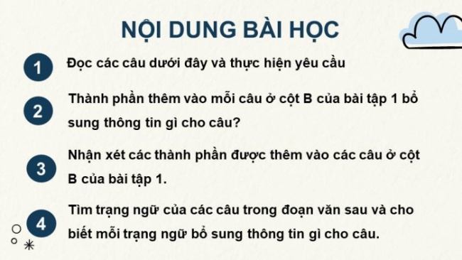 Soạn giáo án điện tử tiếng việt 4 KNTT Bài 11 Luyện từ và câu: Trạng ngữ