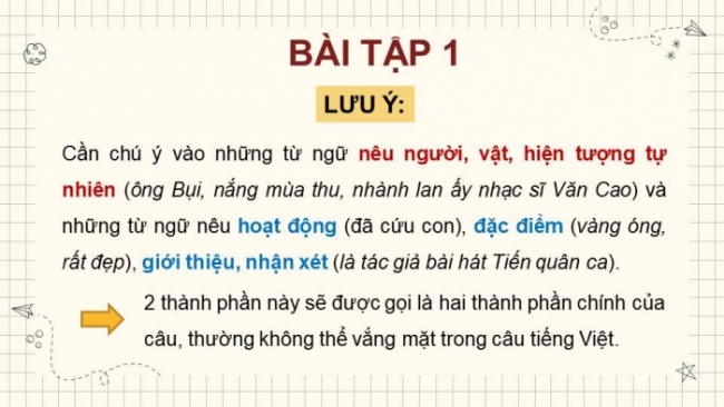 Soạn giáo án điện tử tiếng việt 4 KNTT Bài 3 Luyện từ và câu: Hai thành phần chính của câu