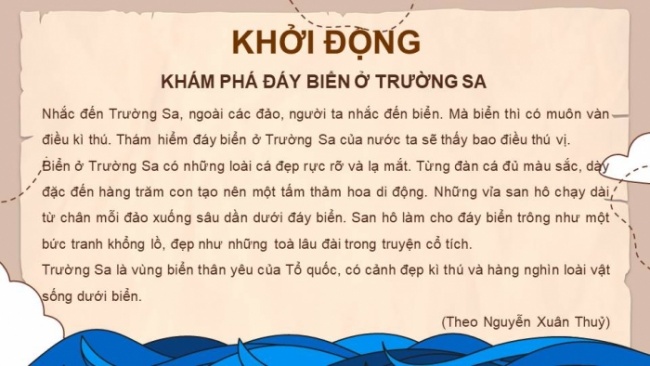 Soạn giáo án điện tử tiếng việt 4 KNTT Bài 10 Đọc: Cảm xúc Trường Sa