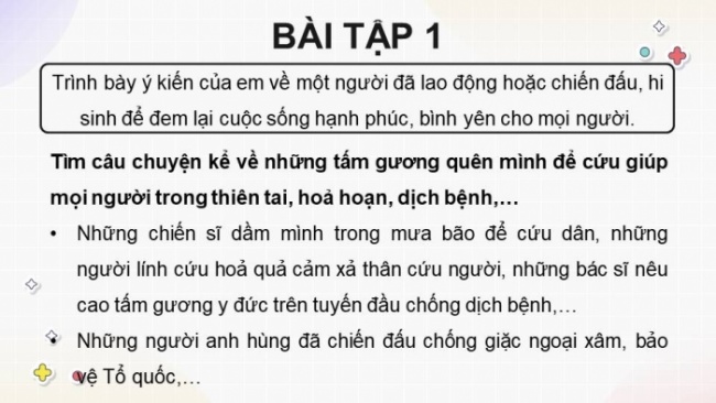 Soạn giáo án điện tử tiếng việt 4 KNTT Bài 10 Nói và nghe: Những tấm gương sáng