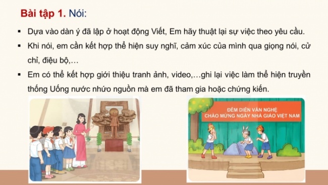 Soạn giáo án điện tử tiếng việt 4 KNTT Bài 14 Nói và nghe: Truyền thống uống nước nhớ nguồn