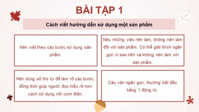 Soạn giáo án điện tử tiếng việt 4 KNTT Bài 8 Viết: Viết hướng dẫn sử dụng một sản phẩm