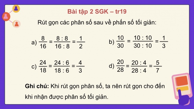 Soạn giáo án điện tử toán 4 cánh diều Bài 59: Rút gọn phân số