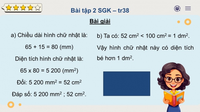 Soạn giáo án điện tử toán 4 cánh diều Bài 69: Mi-li-mét vuông