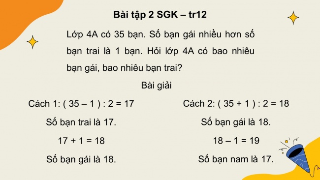 Soạn giáo án điện tử toán 4 CTST Bài 42: Tìm hai số khi biết tổng và hiệu của hai số đó