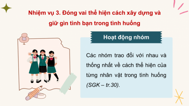 Soạn giáo án điện tử HĐTN 8 CTST (bản 1) Chủ đề 3: Xây dựng trường học thân thiện - Nhiệm vụ 8, 9, 10