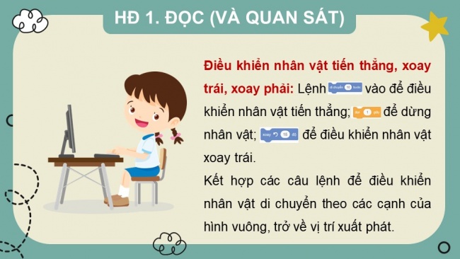 Soạn giáo án điện tử tin học 4 CTST Bài 14: Điều khiển nhân vật chuyển động trên sân khấu