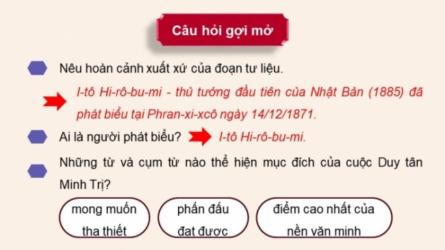 Soạn giáo án điện tử Lịch sử 8 CTST Bài 16: Nhật Bản