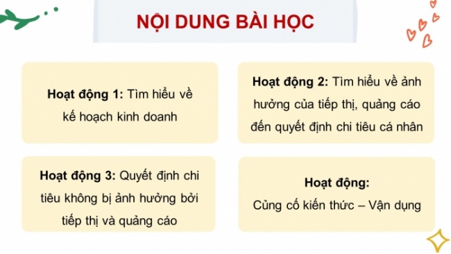 Soạn giáo án điện tử HĐTN 8 CTST (bản 1) Chủ đề 5: Làm quen với kinh doanh - Nhiệm vụ 1, 2, 3