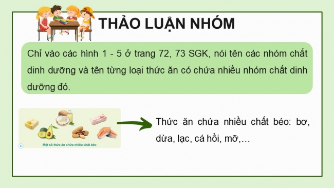 Soạn giáo án điện tử khoa học 4 cánh diều Bài 17: Các chất dinh dưỡng cần thiết cho cơ thể