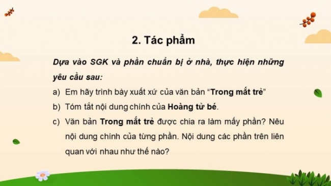 Soạn giáo án điện tử Ngữ văn 8 CD Bài 6 Đọc 2: Trong mắt trẻ