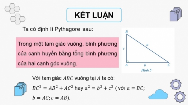 Soạn giáo án điện tử Toán 8 CD Chương 5 Bài 1: Định lí Pythagore