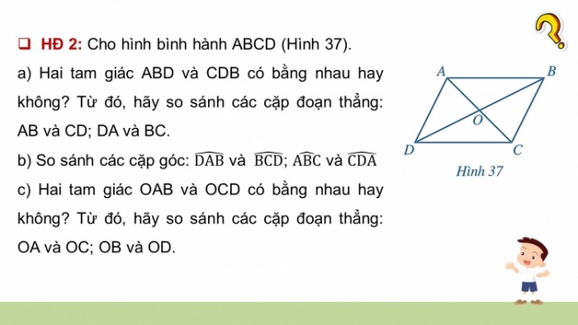 Soạn giáo án điện tử Toán 8 CD Chương 5 Bài 4: Hình bình hành