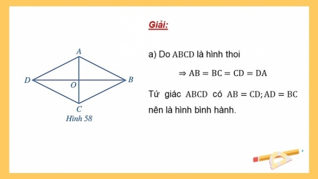 Soạn giáo án điện tử Toán 8 CD Chương 5 Bài 6: Hình thoi