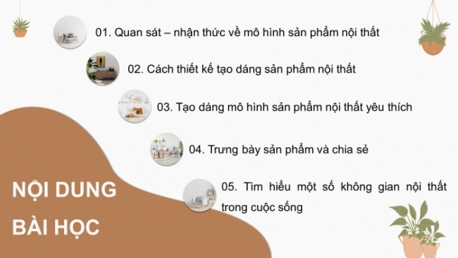 Soạn giáo án điện tử Mĩ thuật 8 CTST (bản 1) Bài 9: Thiết kế sản phẩm nội thất
